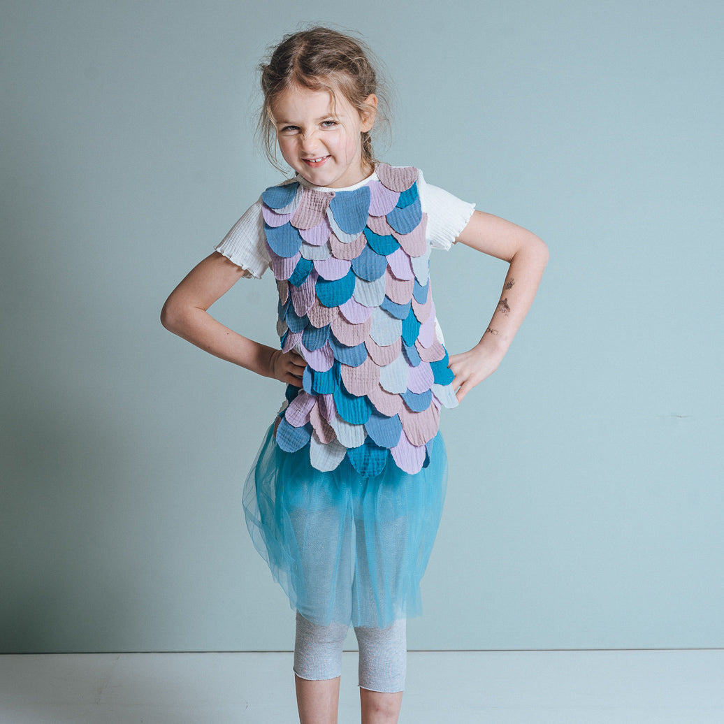 Regenbogenfisch-Kostüm für Fasching DIY Mädchen