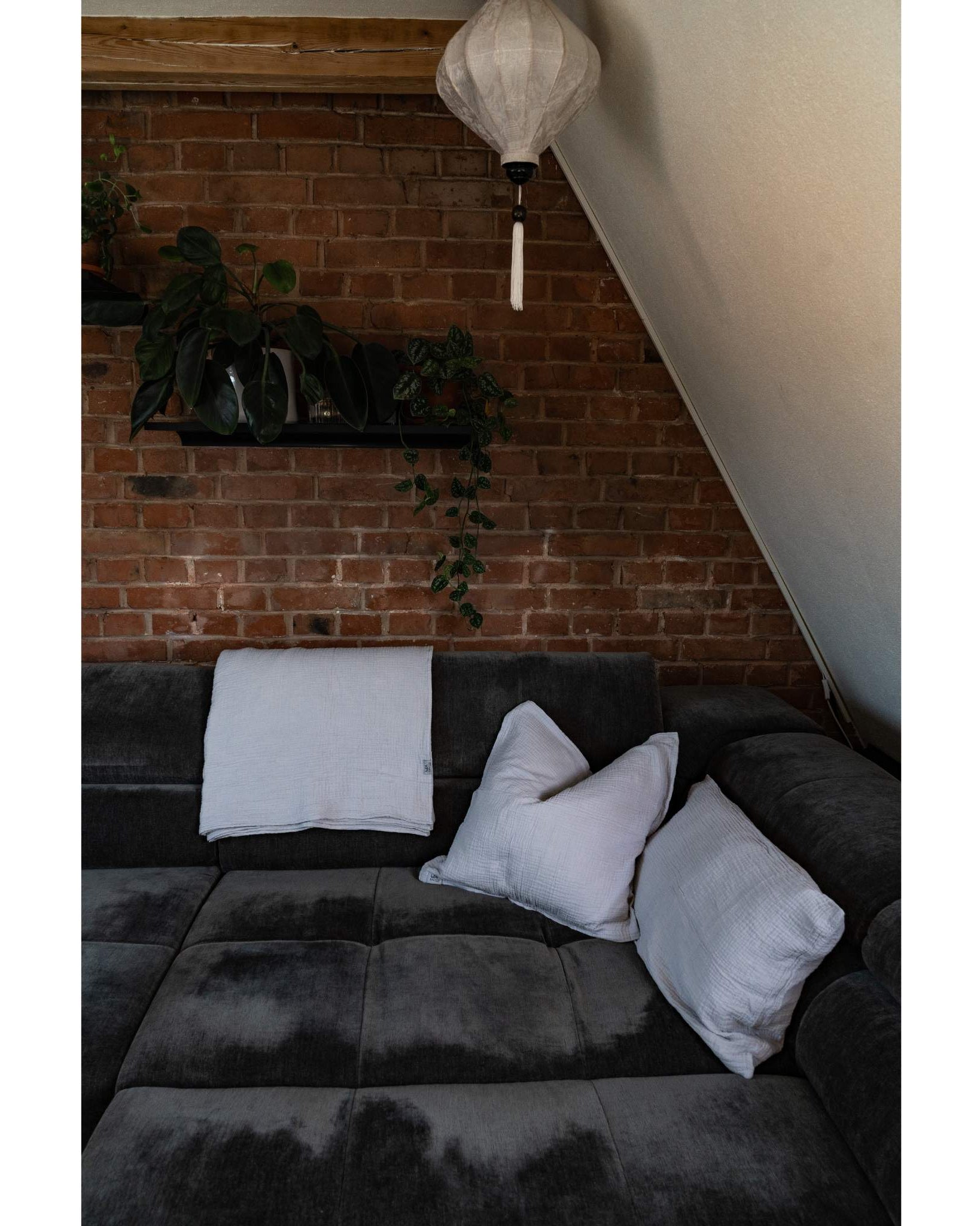 Musselin-Sommerdecke "Josephin" • Light Grey - hutch&putch GmbH