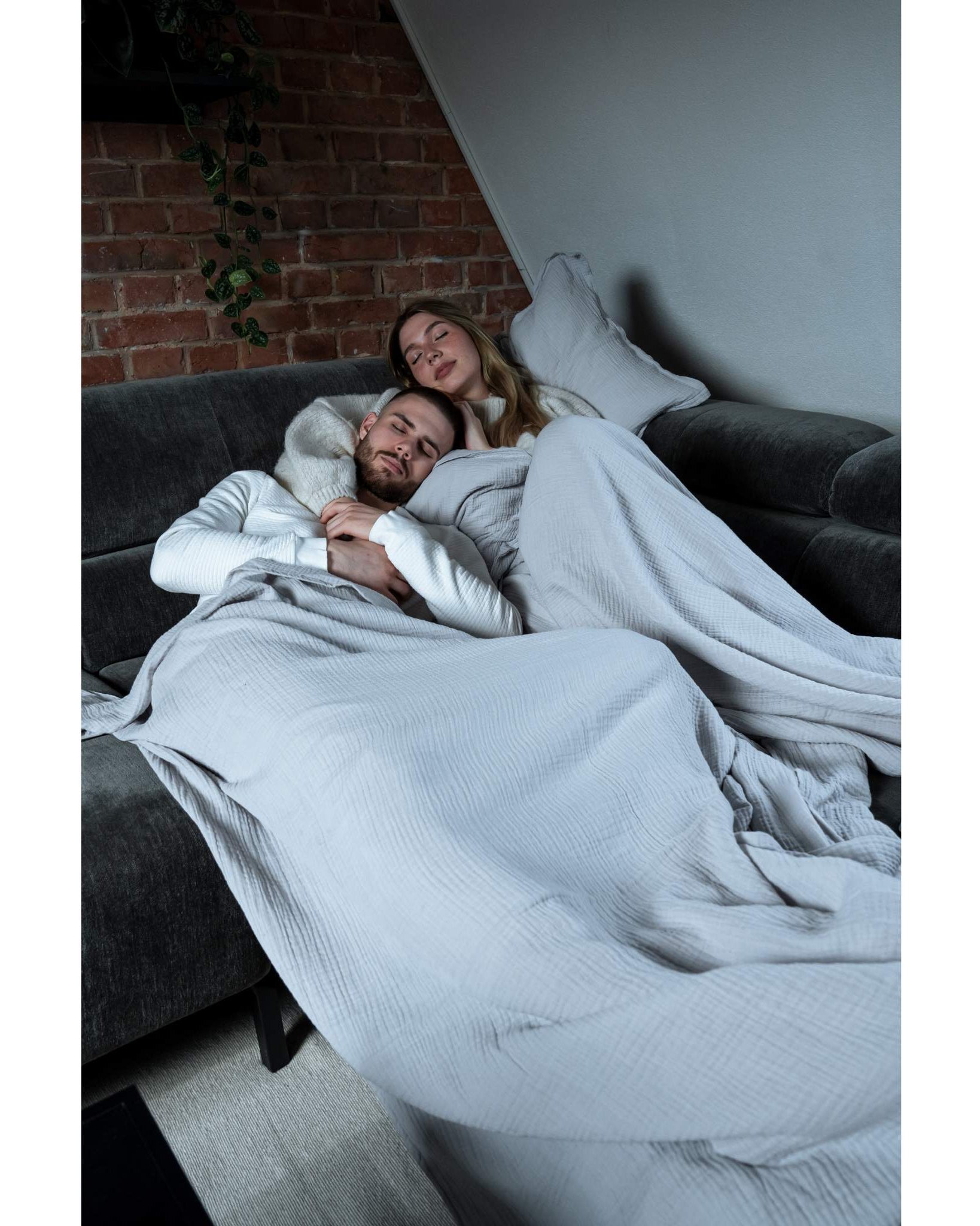 Musselin-Sommerdecke "Josephin" • Light Grey - hutch&putch GmbH