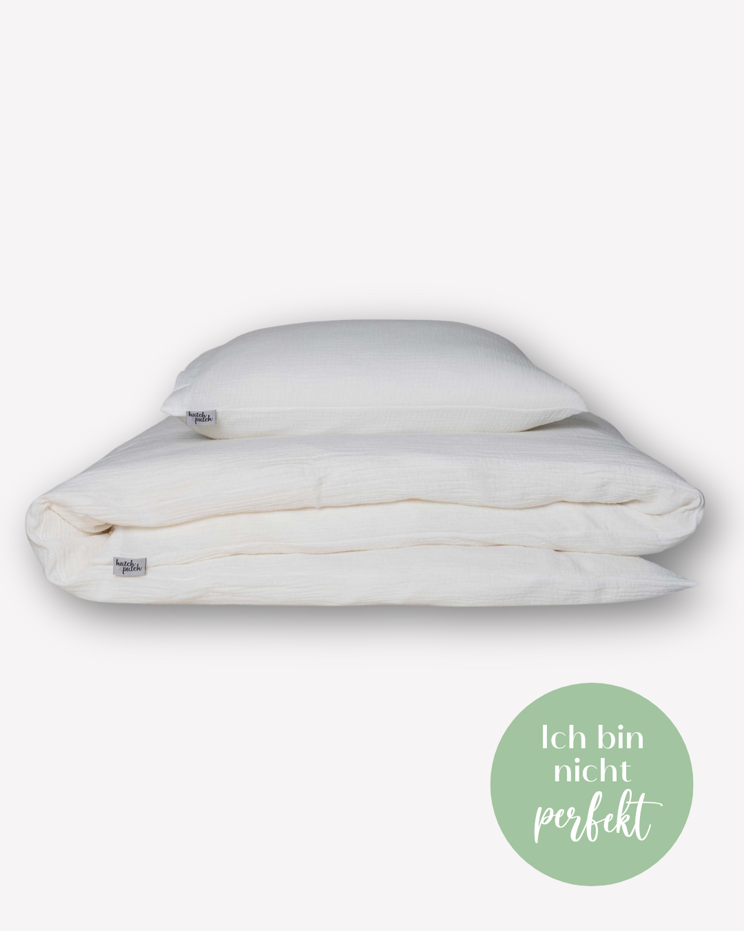 Musselin-Bettwäsche • Off-White • 155x220 cm • Liebe auf den 2. Blick - hutch&putch GmbH