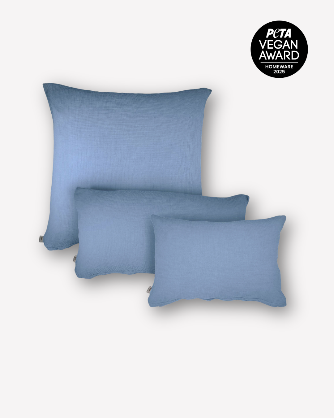 Musselin-Kopfkissen "Eliane" • Dusty Blue - hutch&putch GmbH