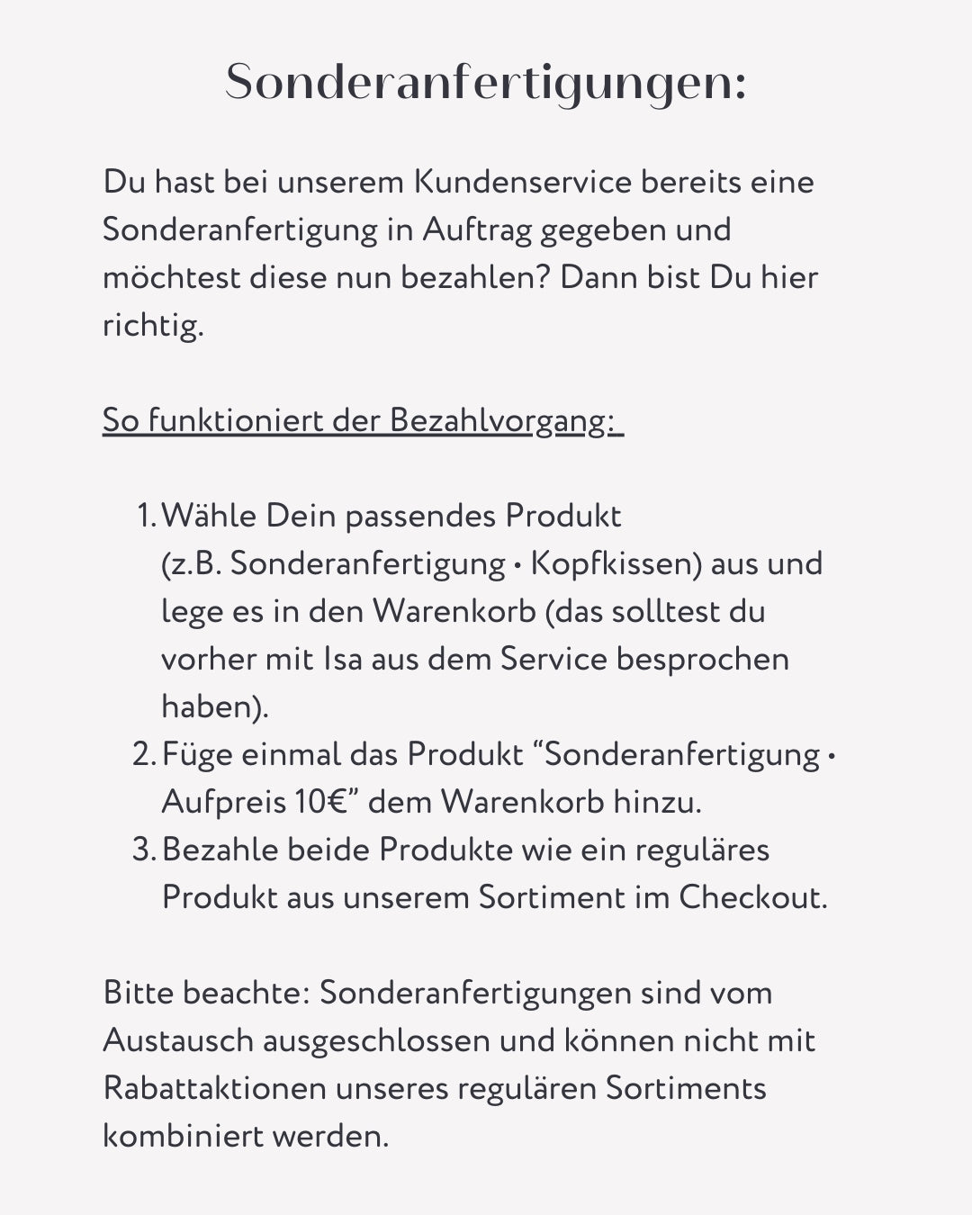 Sonderanfertigungen • Aufpreis 10€ - hutch&putch GmbH