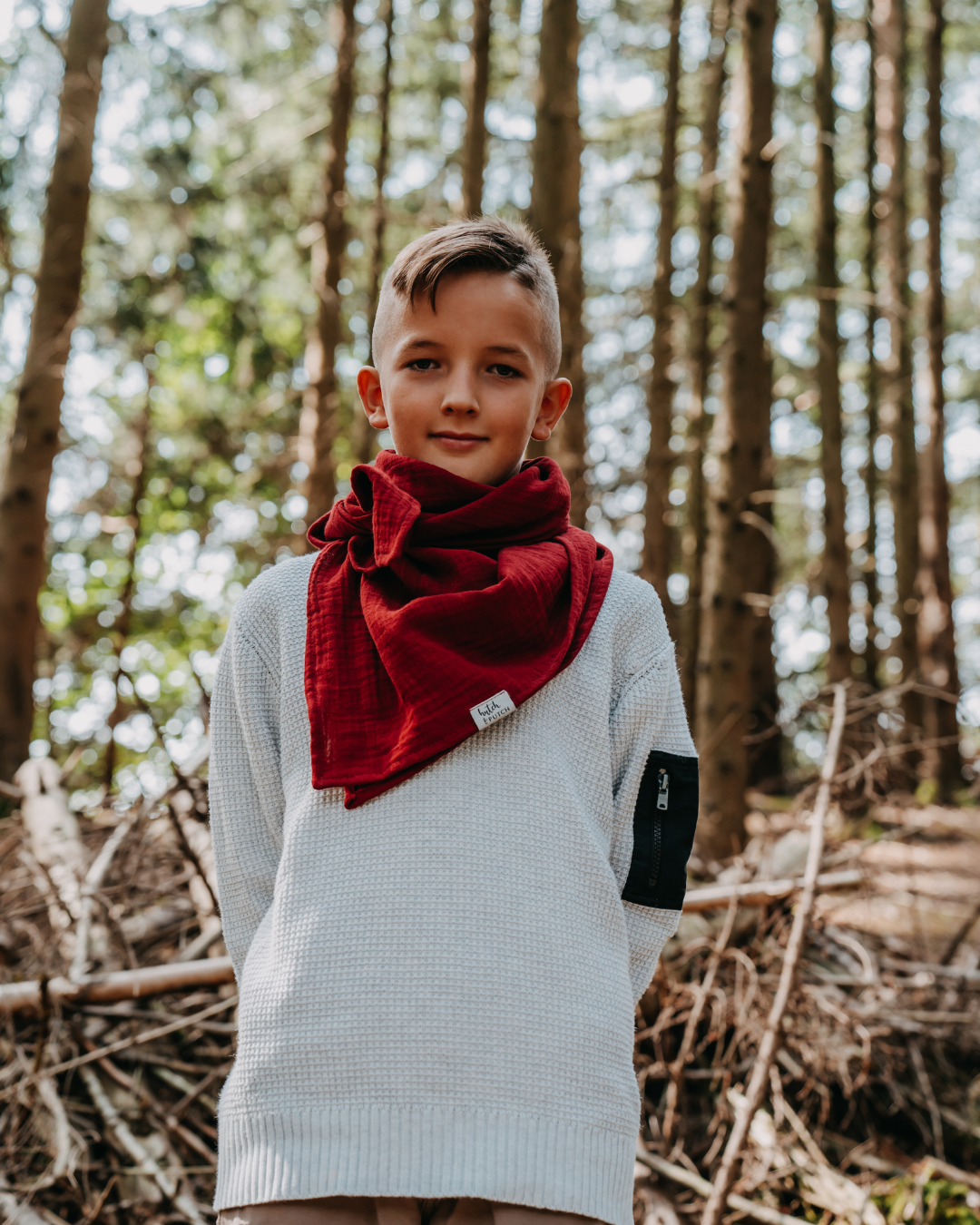 Musselin-Halstuch Kinder • Cranberry - hutch&putch GmbH