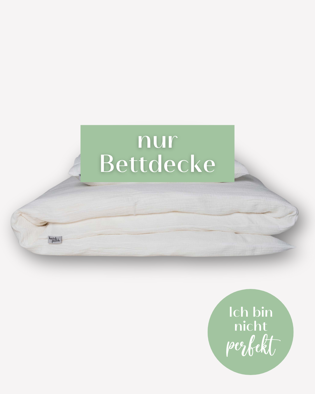 Musselin-Bettdecke • Off-White • 145x200 cm • Liebe auf den 2. Blick • ohne Kissen! - hutch&putch GmbH