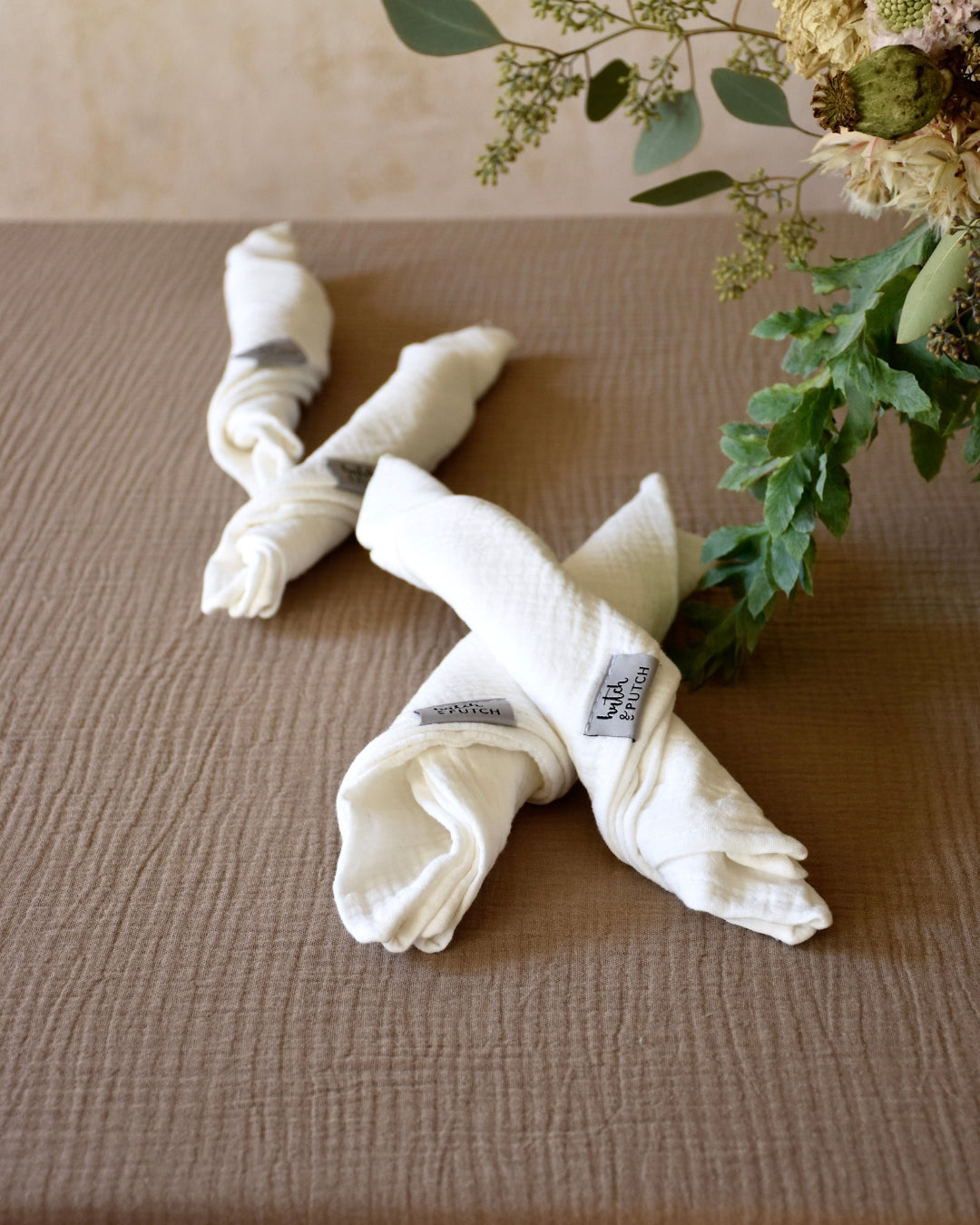 Musselin-Servietten "Anne-Marie" • Off-White - hutch&putch GmbH