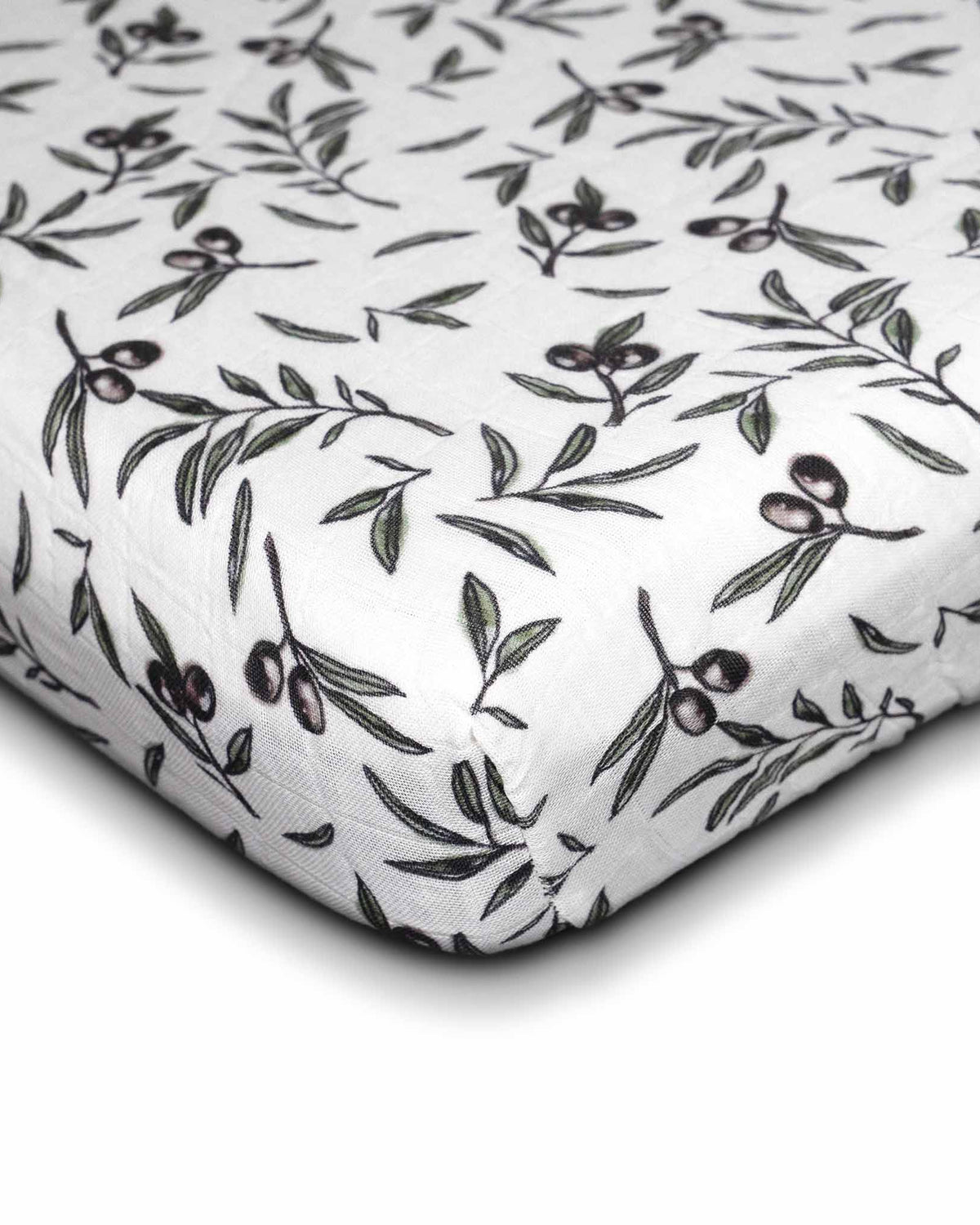 Muslin fitted sheet "Eliane" 90x200 cm • Olive Garden - hutch&putch GmbH