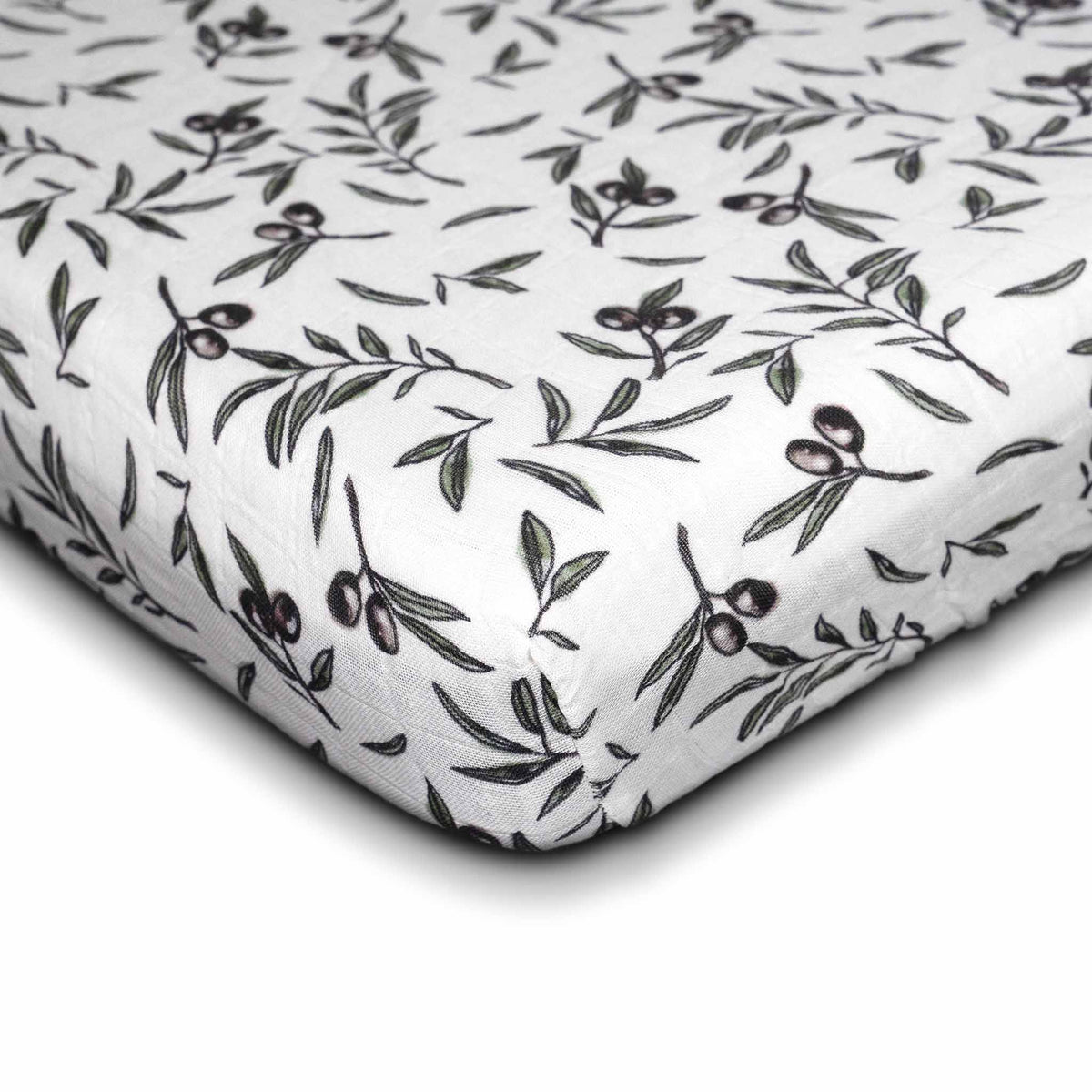 Muslin fitted sheet "Eliane" 90x200 cm • Olive Garden - hutch&putch GmbH
