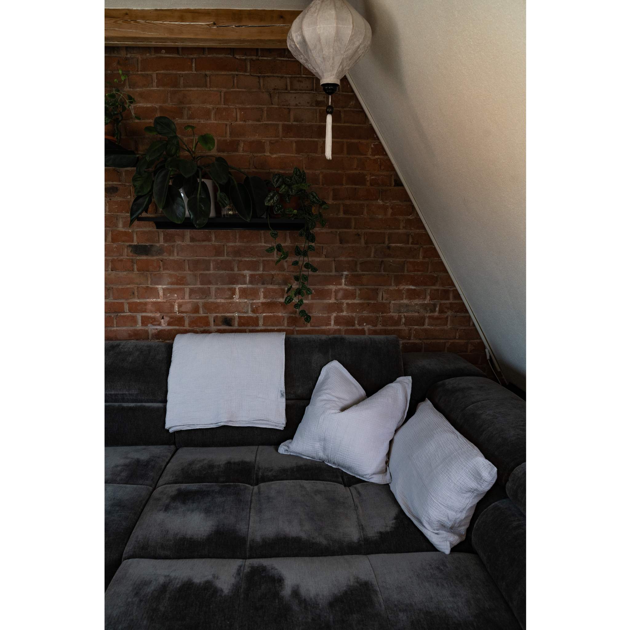 Musselin-Sommerdecke "Josephin" • Light Grey - hutch&putch GmbH