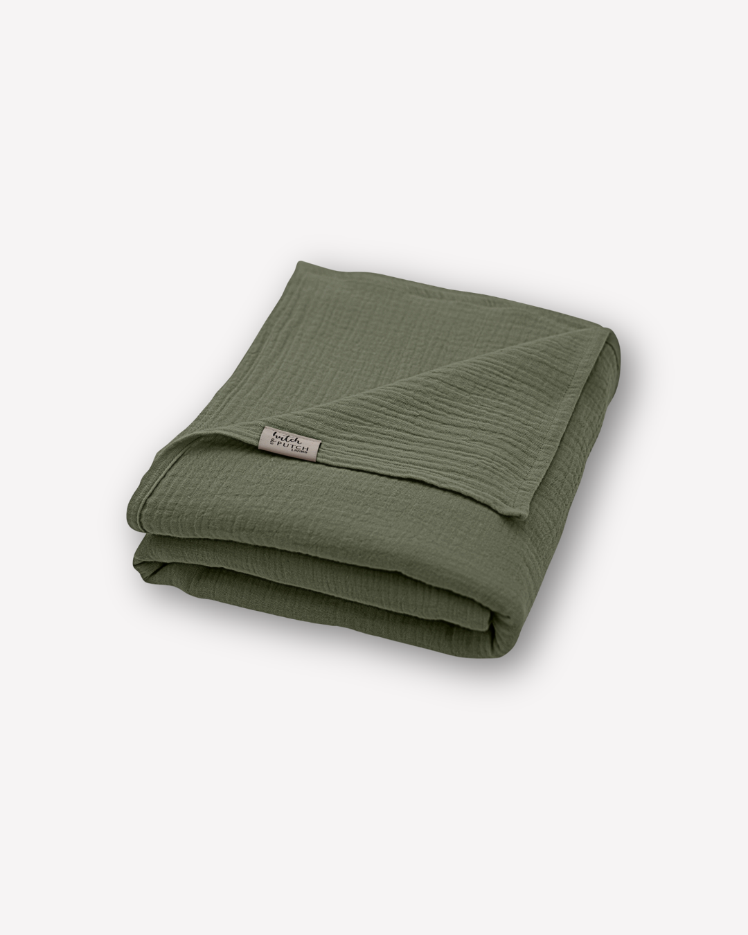 Musselin-Sommerdecke "Josephin" • Olive Green - hutch&putch GmbH
