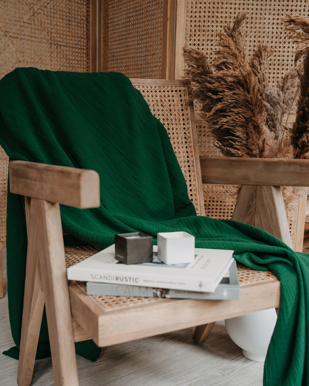 Muslin summer blanket "Josephin" • Fir green - hutch&putch GmbH
