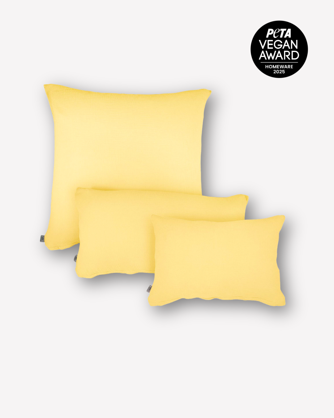 Musselin-Kopfkissen "Eliane" • Soft Yellow - hutch&putch GmbH