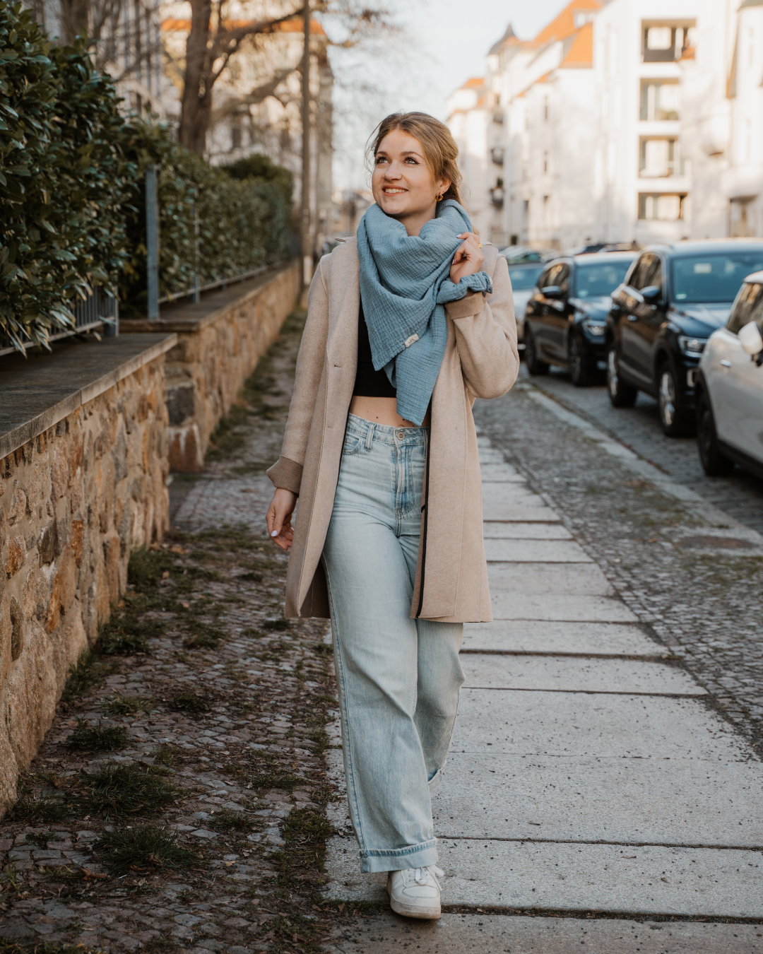 Musselin-Halstuch Erwachsene • Dusty Blue - hutch&putch GmbH