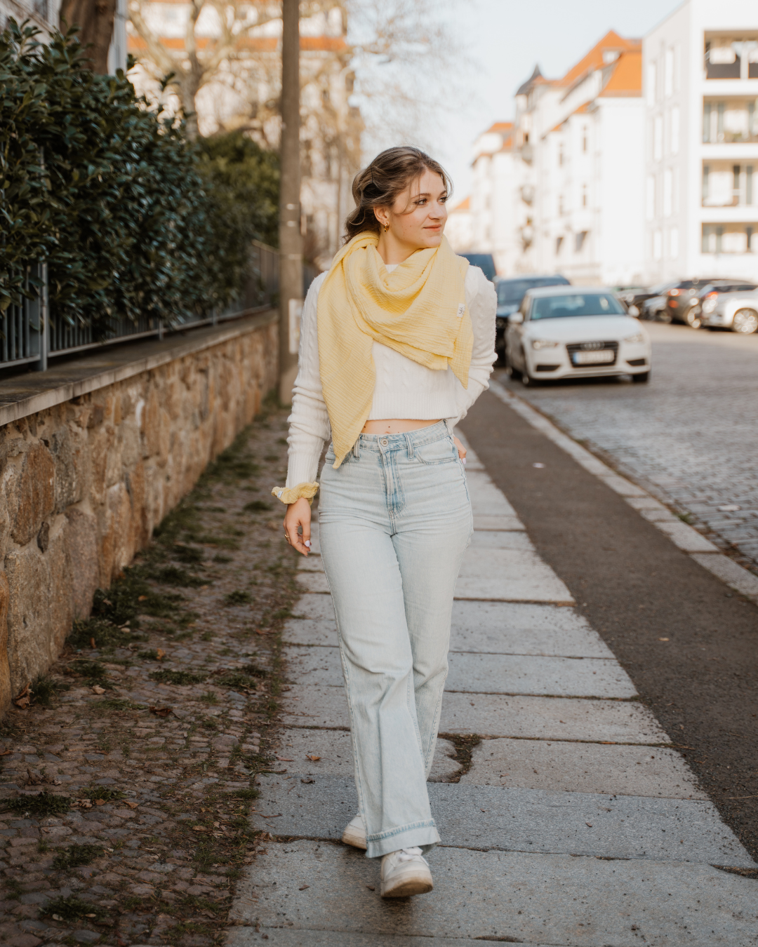 Musselin-Halstuch Erwachsene • Soft Yellow - hutch&putch GmbH