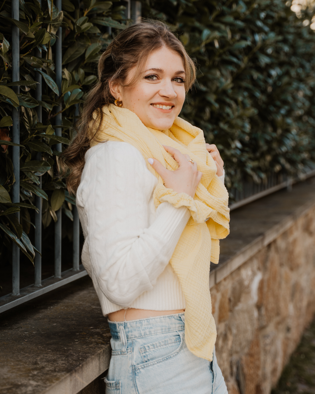 Musselin-Halstuch Erwachsene • Soft Yellow - hutch&putch GmbH