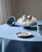 Musselin-Tischdecke "Angelina" • Dusty Blue - hutch&putch GmbH
