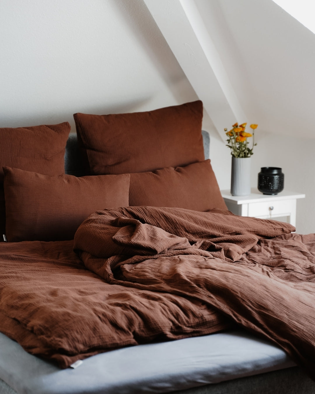 Bio Bettwäsche "Eliane" • Dunkelbraun - hutch&putch GmbH