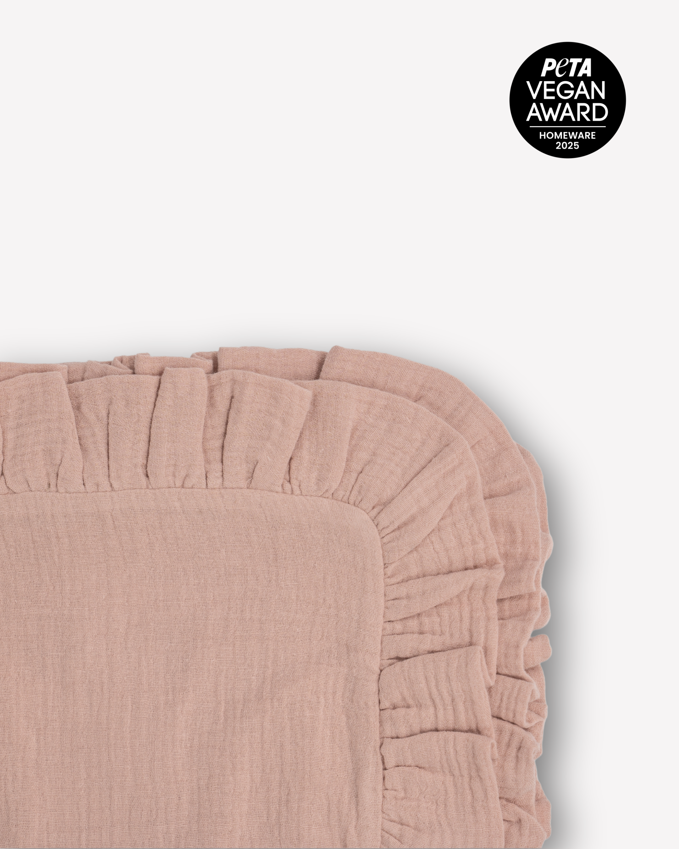 Musselin-Rüschenkopfkissen "Heide" • Blush - hutch&putch GmbH