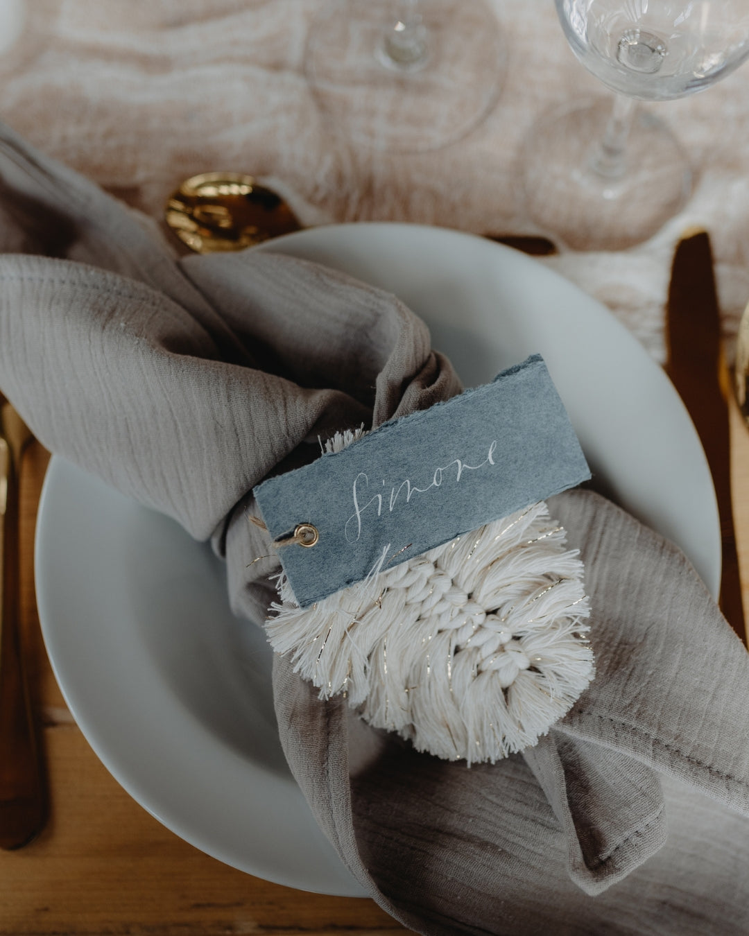 Musselin-Servietten "Anne-Marie" • Stein - hutch&putch GmbH