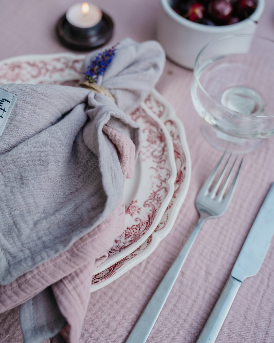 Musselin-Servietten "Anne-Marie" • Stein - hutch&putch GmbH