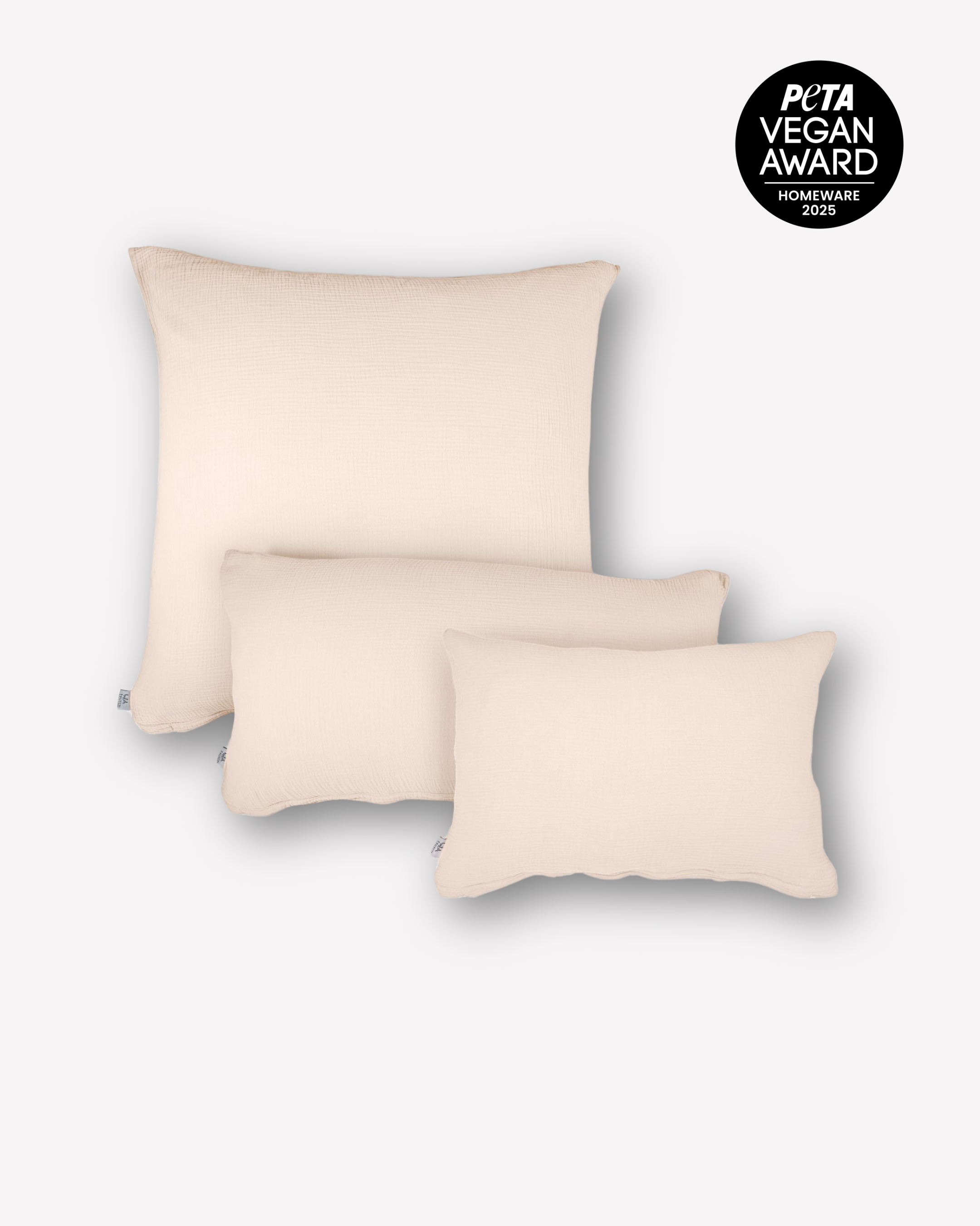 Musselin-Kopfkissen "Eliane" • Beige - hutch&putch GmbH