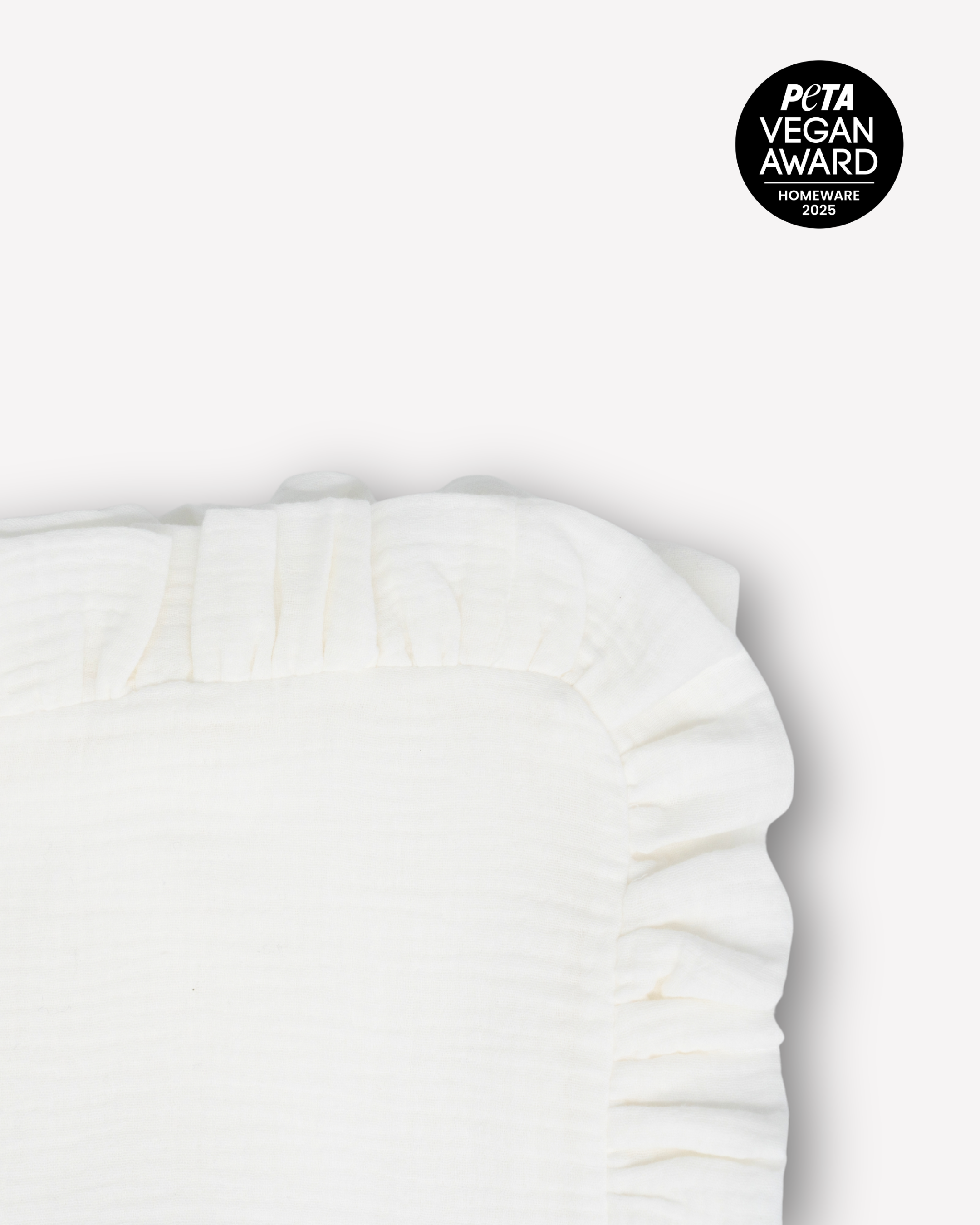 Musselin-Rüschenkopfkissen "Heide" • Off-White - hutch&putch GmbH