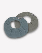 2er Set Musselin-Lätzchen Blau/Grau • Liebe auf den 2. Blick - hutch&putch GmbH